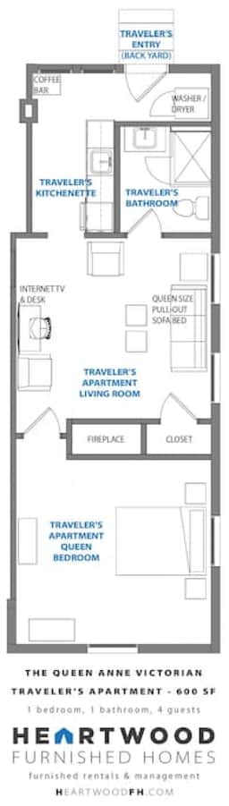The Traveler's Apartment | 1BR 1BA + Kitchenette - Image 2