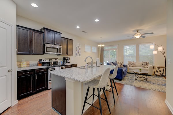Lake Murray vacation rental kitchen and living area